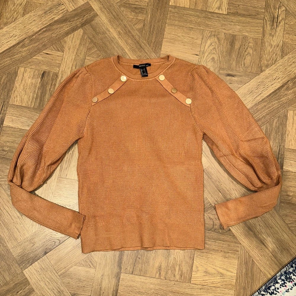 Forever 21 Brown/Orangish Sweater with Button Accents